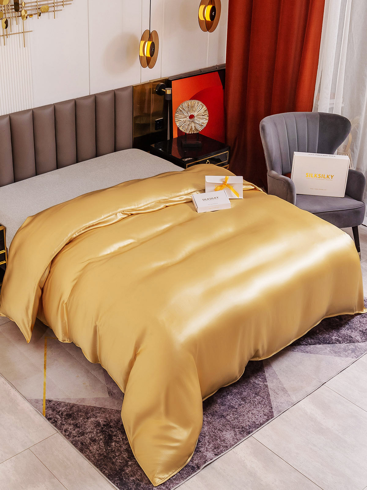 [Champagne] SilkSilky-NL 19Momme Duvet Covers 001