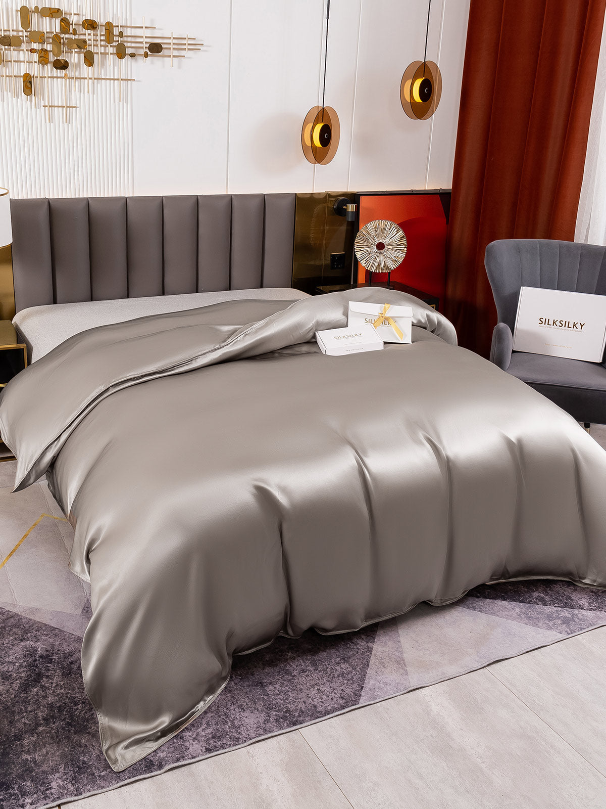 [Grijs] SilkSilky-NL 19Momme Duvet Covers 001
