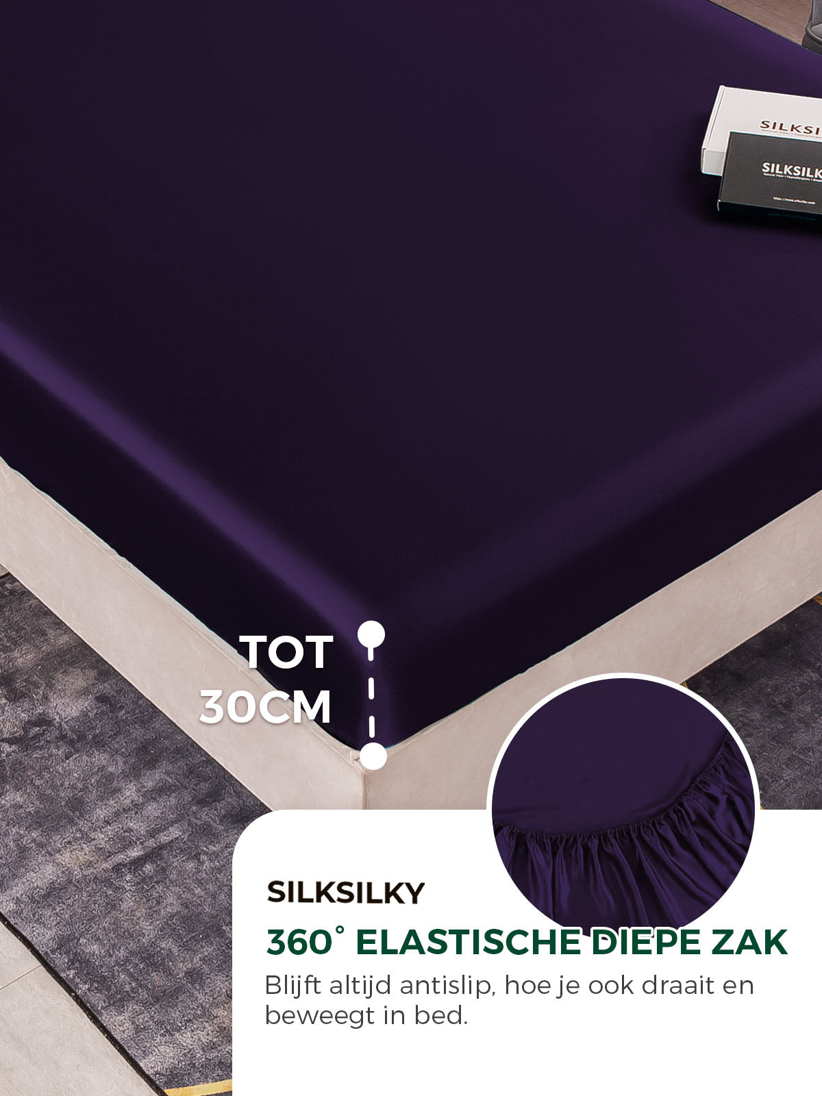 [Donkerpaars] SilkSilky-NL 25Momme Bedding Set 004