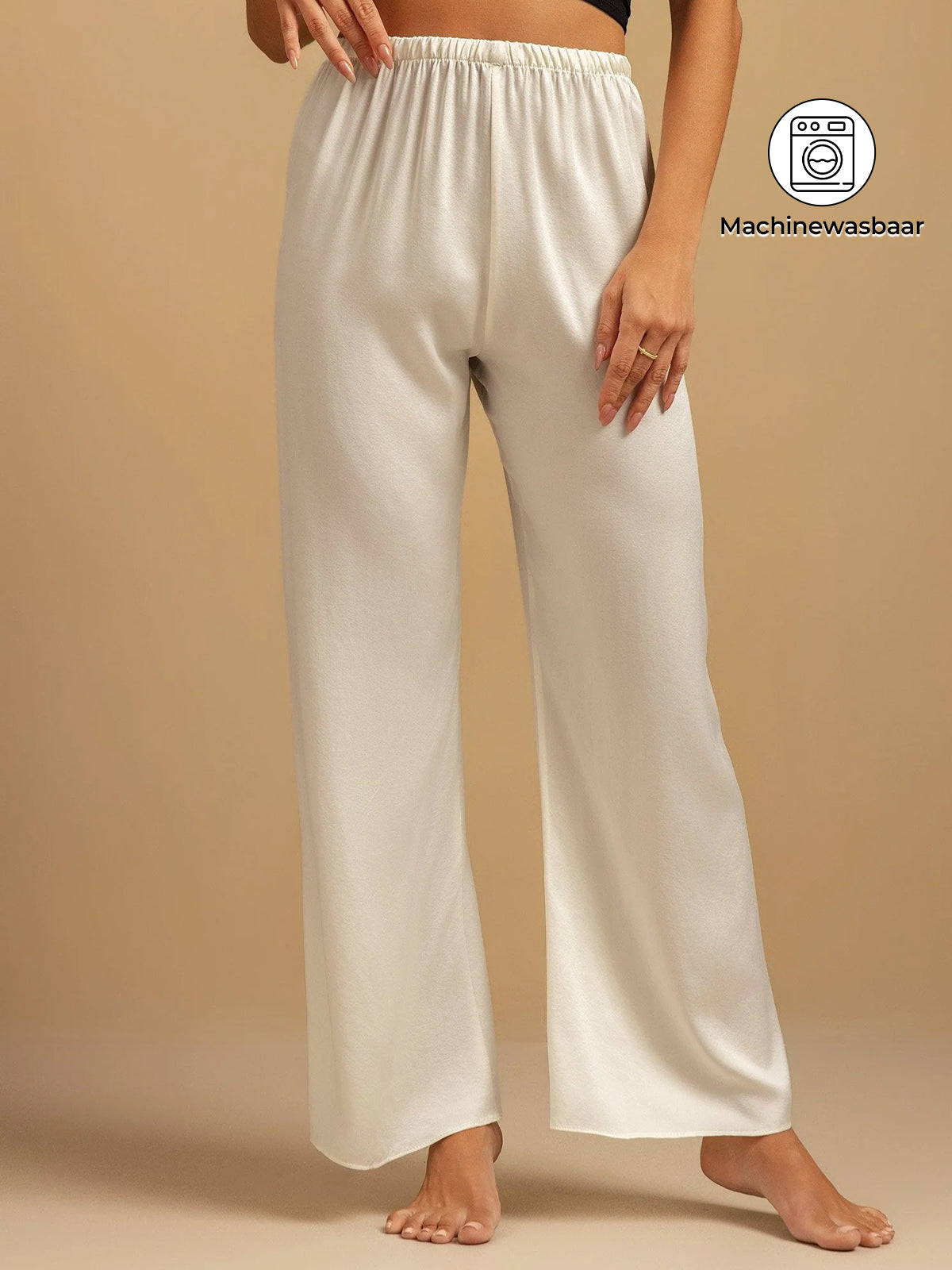 [Wit] SilkSilky-NL 19Momme Zijde Womens Sleep Bottoms 001