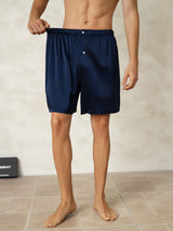 [Donkerblauw] SilkSilky-NL Mens Sleep Bottoms 005