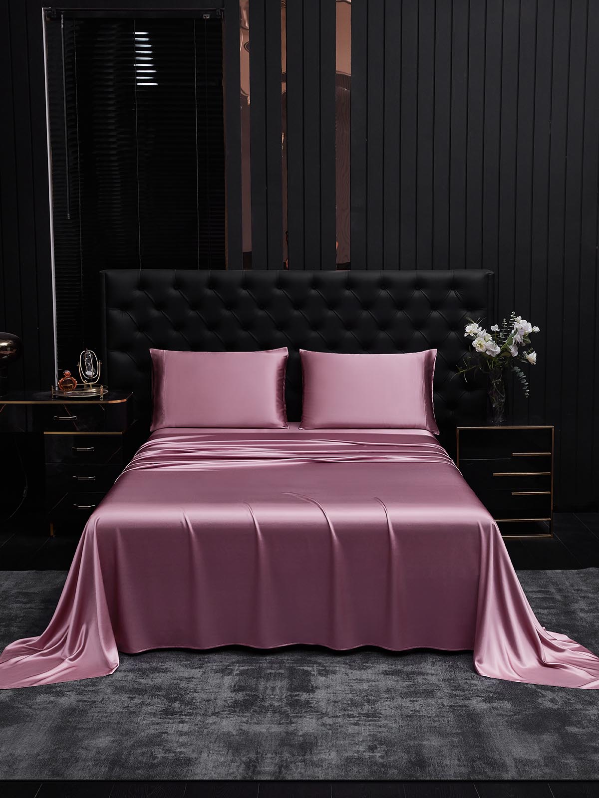 [Bleek Mauve] SilkSilky-NL 19Momme Bedding Set 001