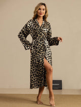 [Leopard] SilkSilky-NL Lange Mouw Dames Kamerjas 001