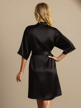 [Zwart] SilkSilky-NL Half Sleeve Dames Kamerjas 002
