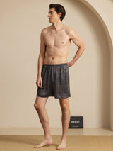 [Zwarte Ginkgo] SilkSilky-NL Mens Sleep Bottoms 006