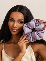 [Donkerpaars] SilkSilky-NL Scrunchie 001