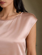 [Toscane] SilkSilky-NL Cap Sleeve Round Neck Dames T-Shirt 004