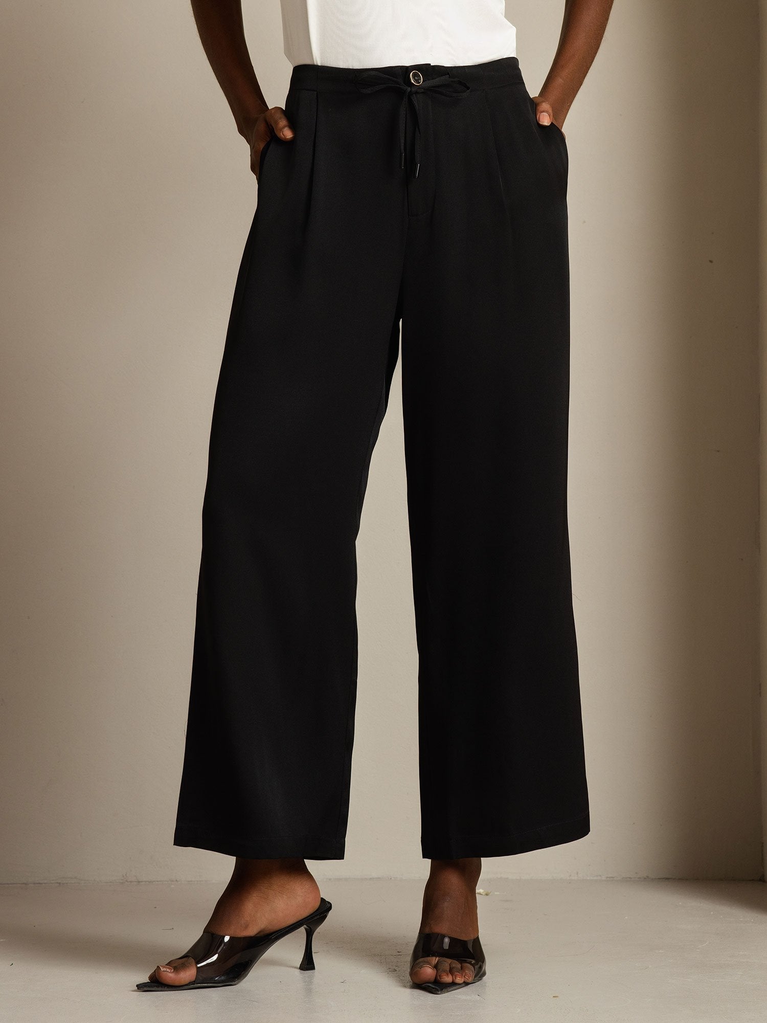 [Zwart] SilkSilky-NL 19Momme Zijde Womens Pants 001
