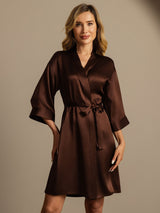 [Koffie] SilkSilky-NL 3/4 Sleeve Dames Kamerjas 005