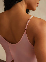 [Roze] SilkSilky-NL Spaghetti Bandjes Diepe Ronde Hals Cami-Set 004