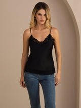[Zwart] SilkSilky-NL V Neck Cami-Top 004