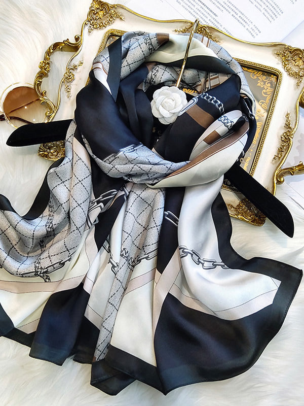 SilkSilky NL Pure Silk Scarf Zwart 001