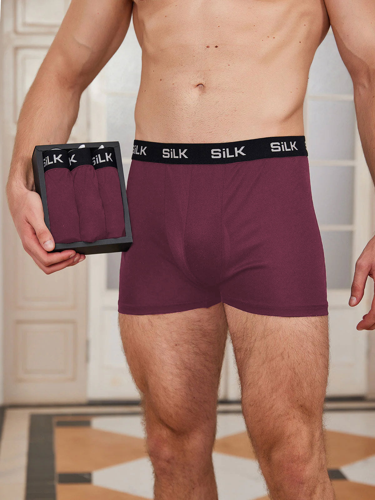 3 Stuks Heren Ultra Zachte Comfortabele Zijde Boxers