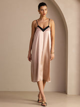 [Toscane] SilkSilky-NL V Neck Jurk 005
