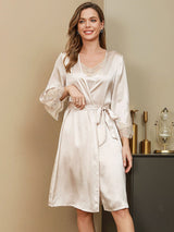 [Ivoor] SilkSilky-NL Pure Silk 3/4 Mouw Womens Robe 001