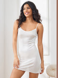 SilkSilky NL Silk Knitted Sleeveless Nightgown Wit 004