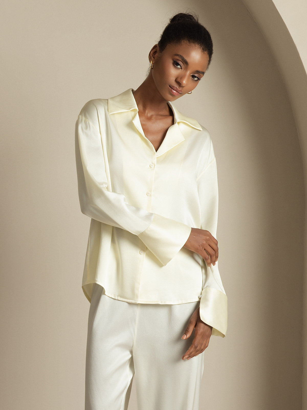 [Ivoor] SilkSilky-NL 19Momme Zijde Womens Shirt 006