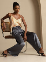 [Donkergrijs] SilkSilky-NL 19Momme Womens Pants 007