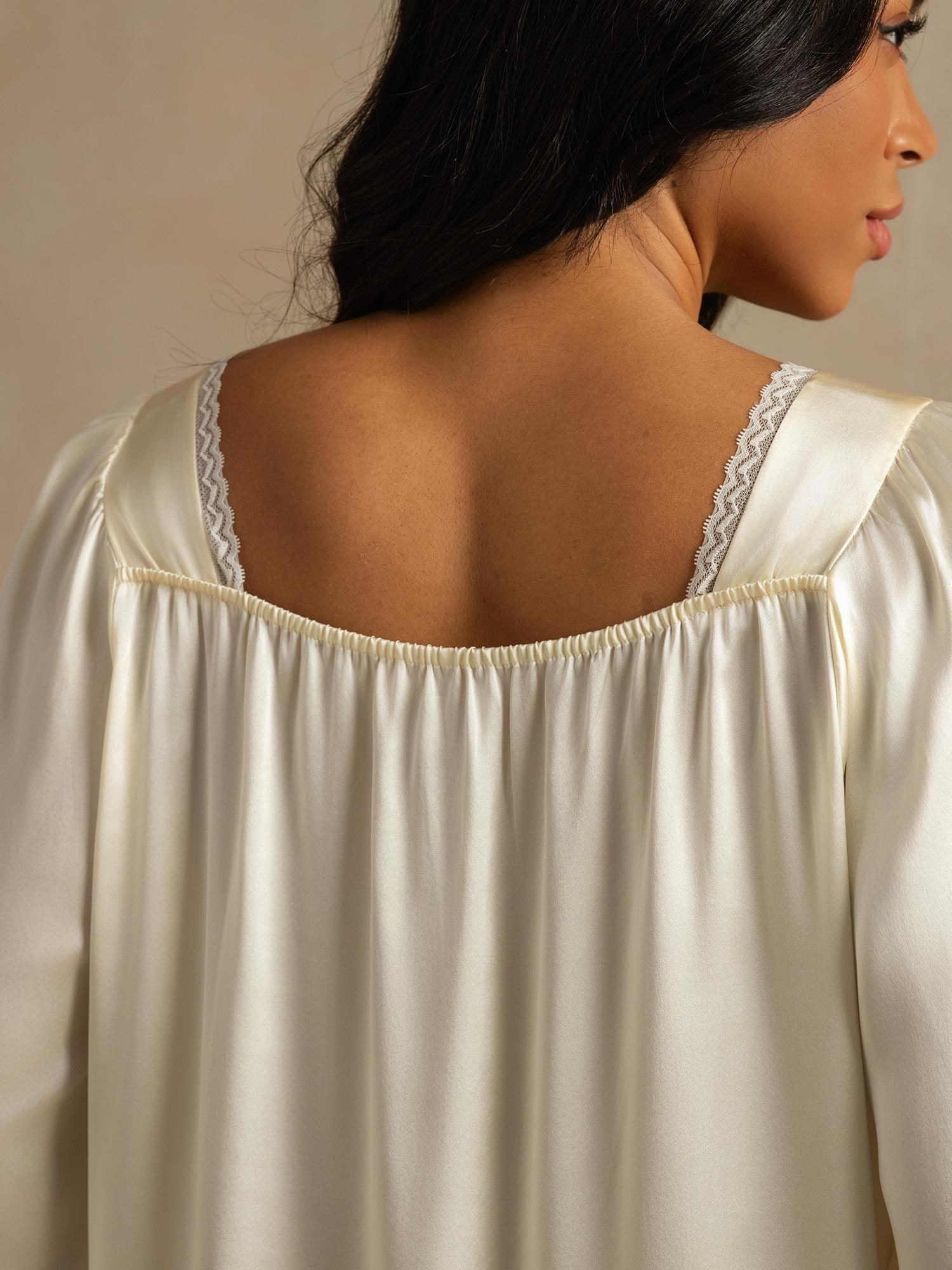 [Wit] SilkSilky-NL Zijde Nightgown 005