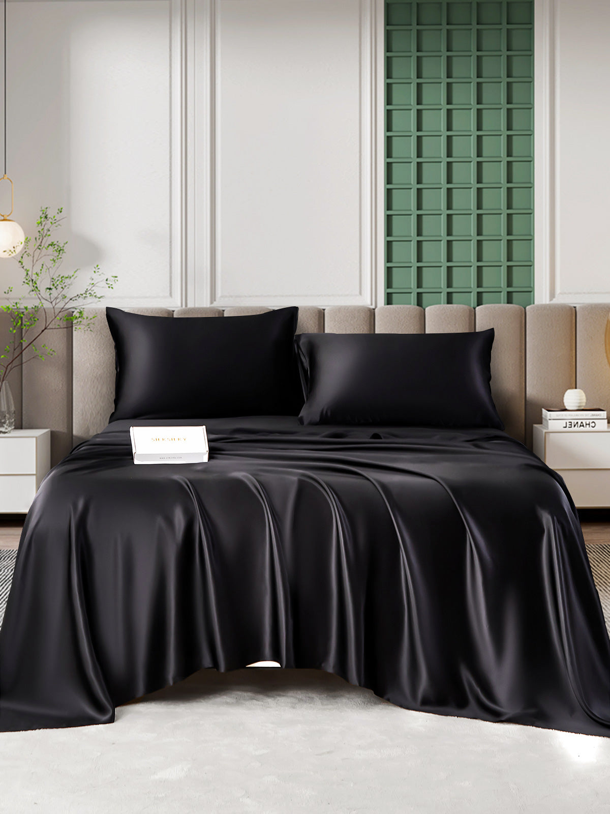 [Zwart] SilkSilky-NL 25Momme Bedding Set 006