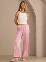 [Roze Krijtstreep] SilkSilky-NL Womens Pants 006