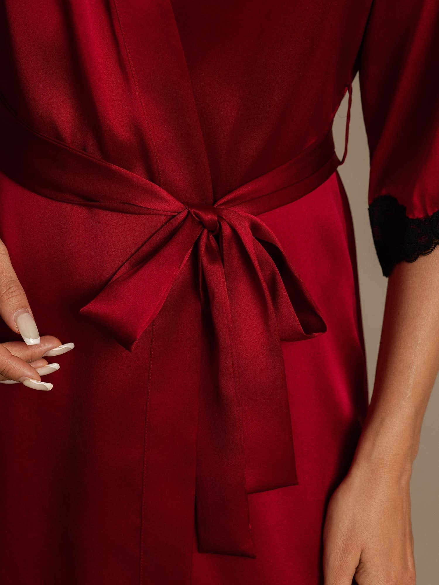 [Wijn] SilkSilky-NL Zijde Womens Robe 005