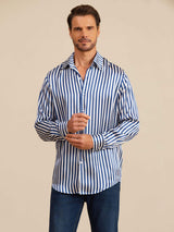 [Marine Streep] SilkSilky-NL 19Momme Lange Mouw Reverskraag Heren Shirt 003