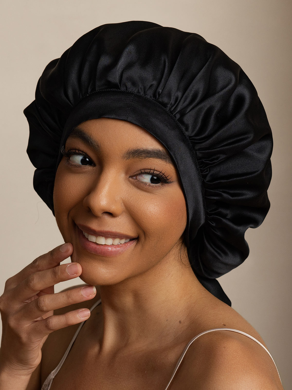 [Zwart] SilkSilky-NL Sleep Cap 003