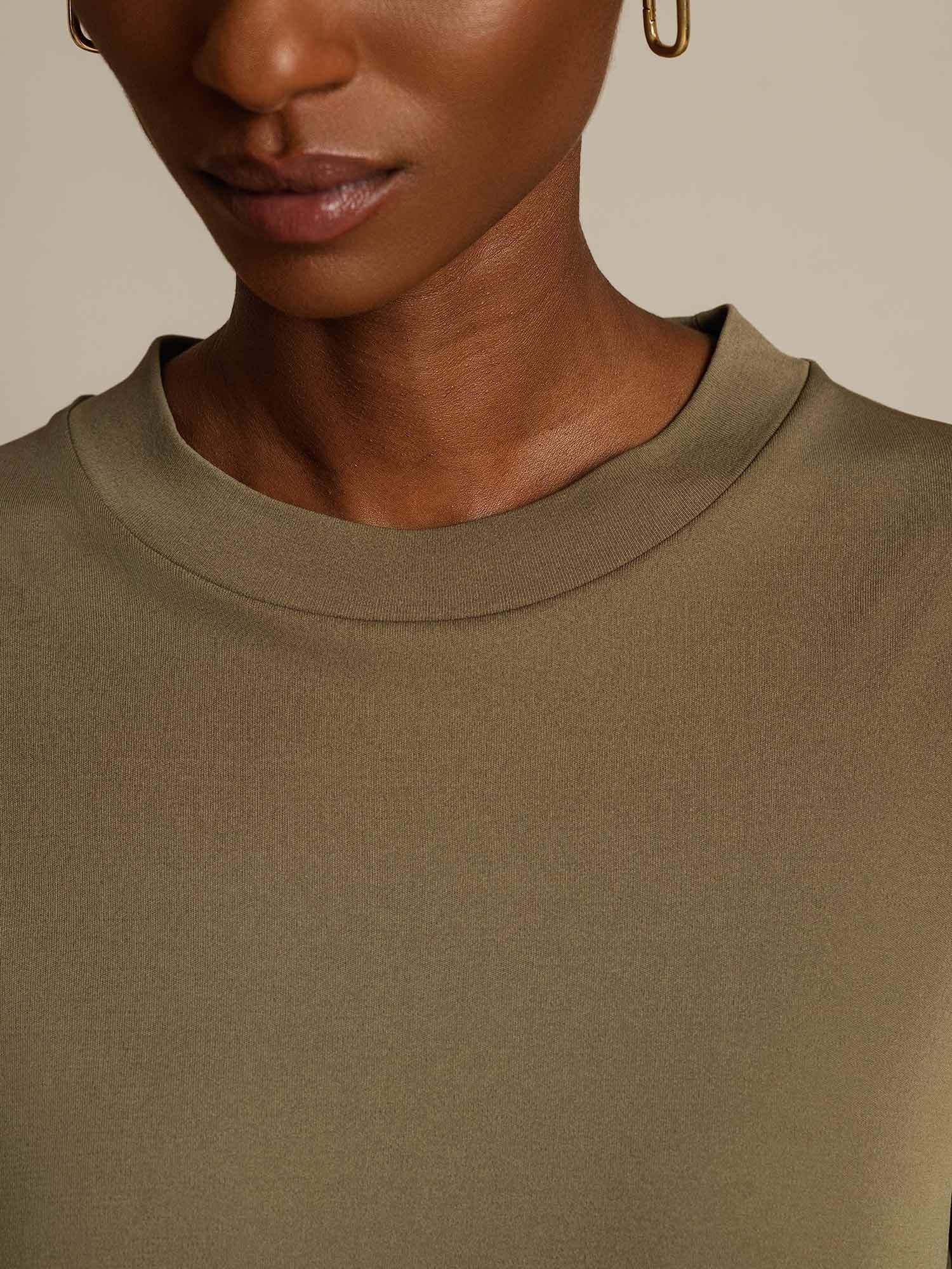 [Gebrande Olijf] SilkSilky-NL Zijde Ronde Hals Dames T-Shirt 004
