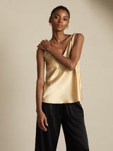 [Champagne] SilkSilky-NL Sleeveless V Neck Cami-Top 007