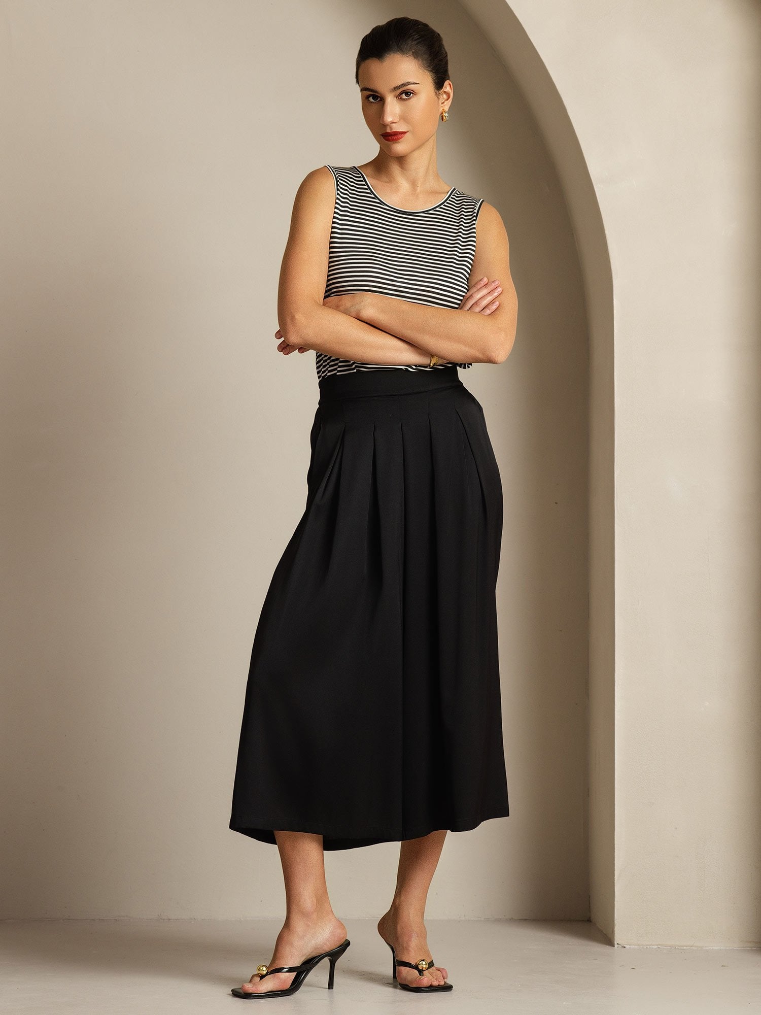 [WitteStreep] SilkSilky-NL Zijde Ronde Hals Cami-Top 007