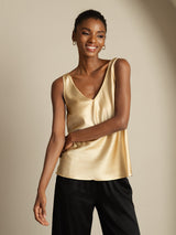 [Champagne] SilkSilky-NL Sleeveless V Neck Cami-Top 005