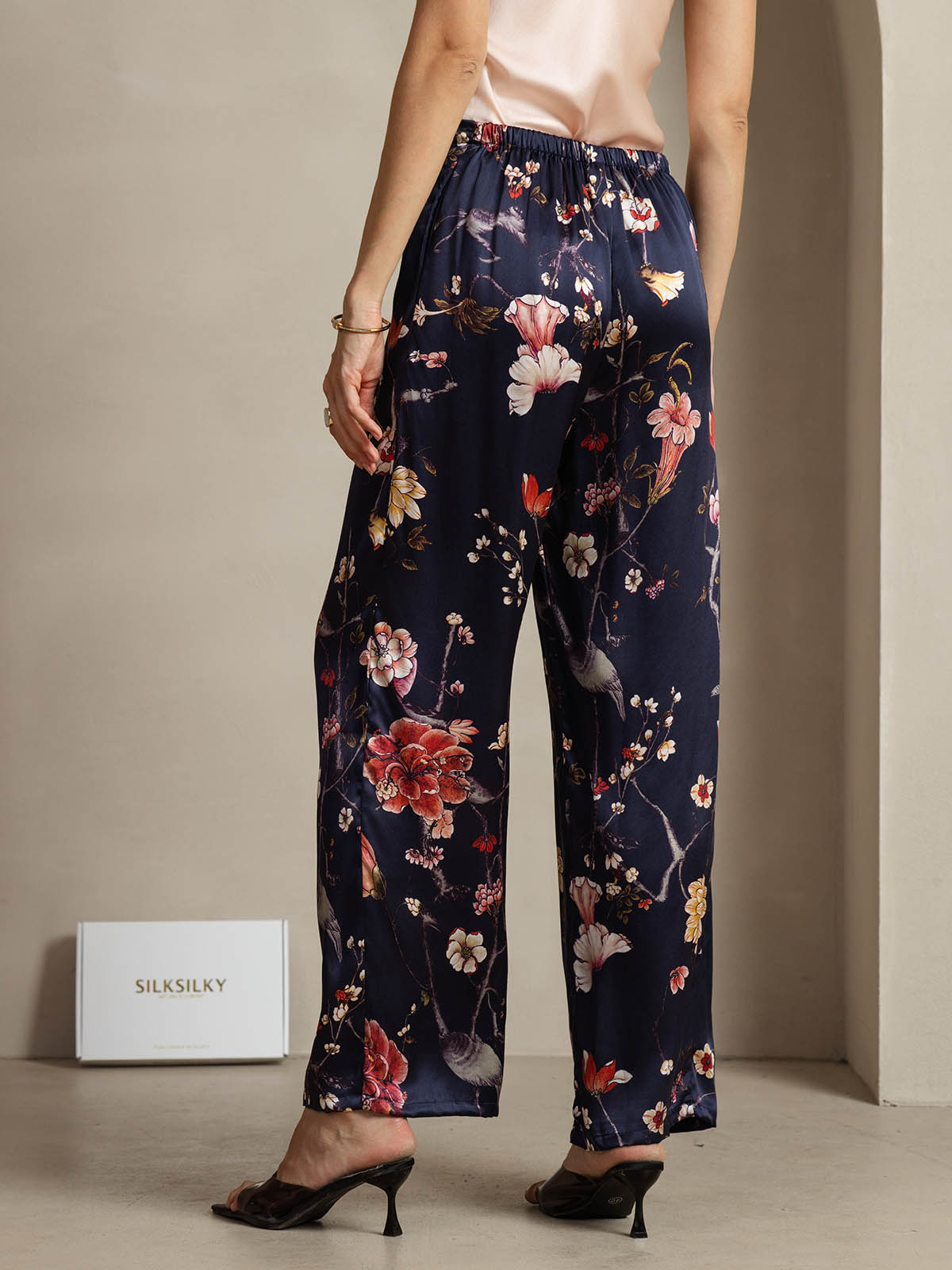 [Marine Bloemen] SilkSilky-NL 19Momme Zijde Womens Pants 002