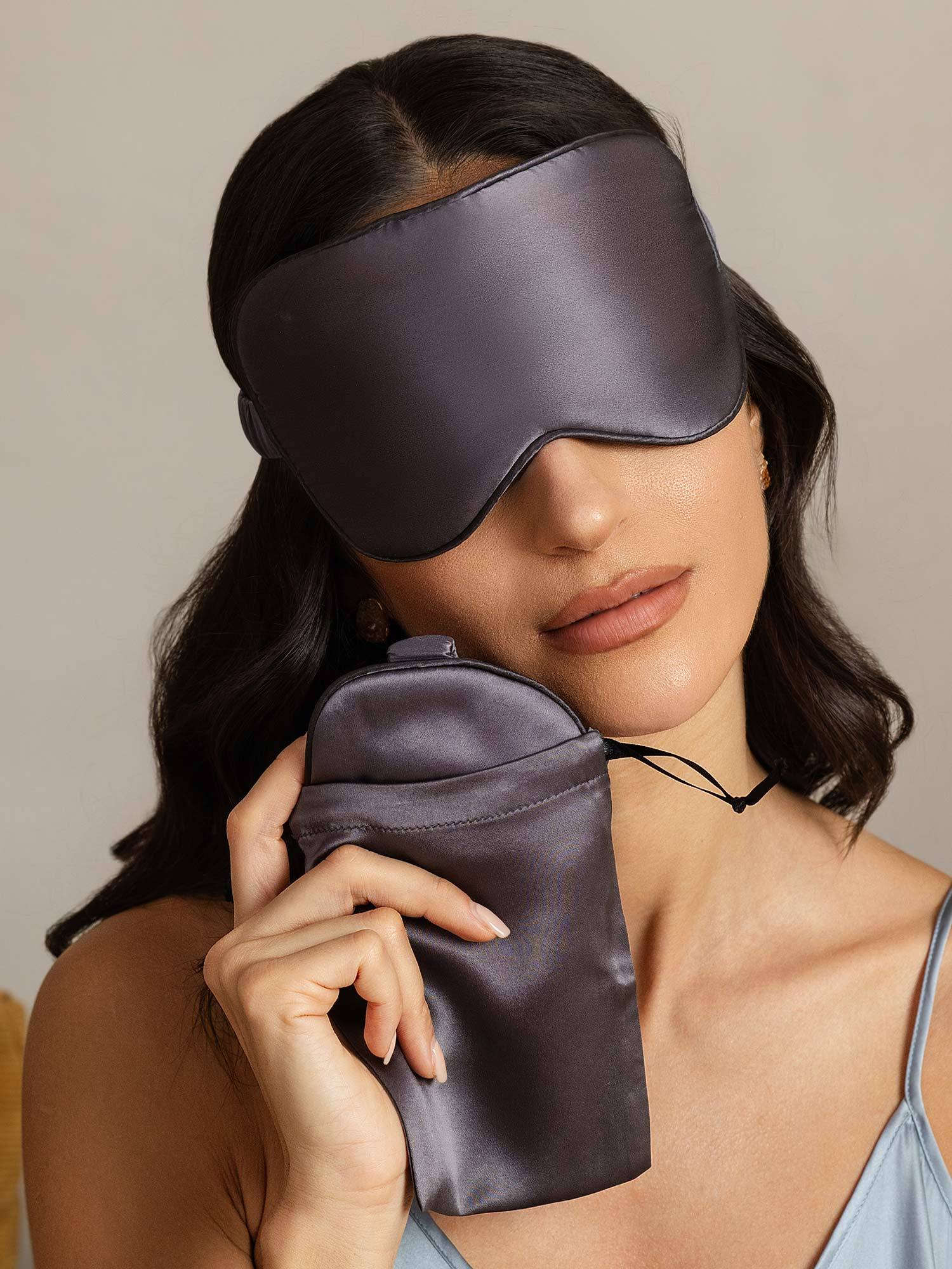 [Donkergrijs] SilkSilky-NL Zijde Eye Mask 002