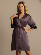 [Paars Grijs] SilkSilky-NL Half Sleeve Dames Kamerjas 005