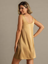 [Tan] SilkSilky-NL 19Momme Mouwloos Diepe Ronde Hals Nachthemd 002