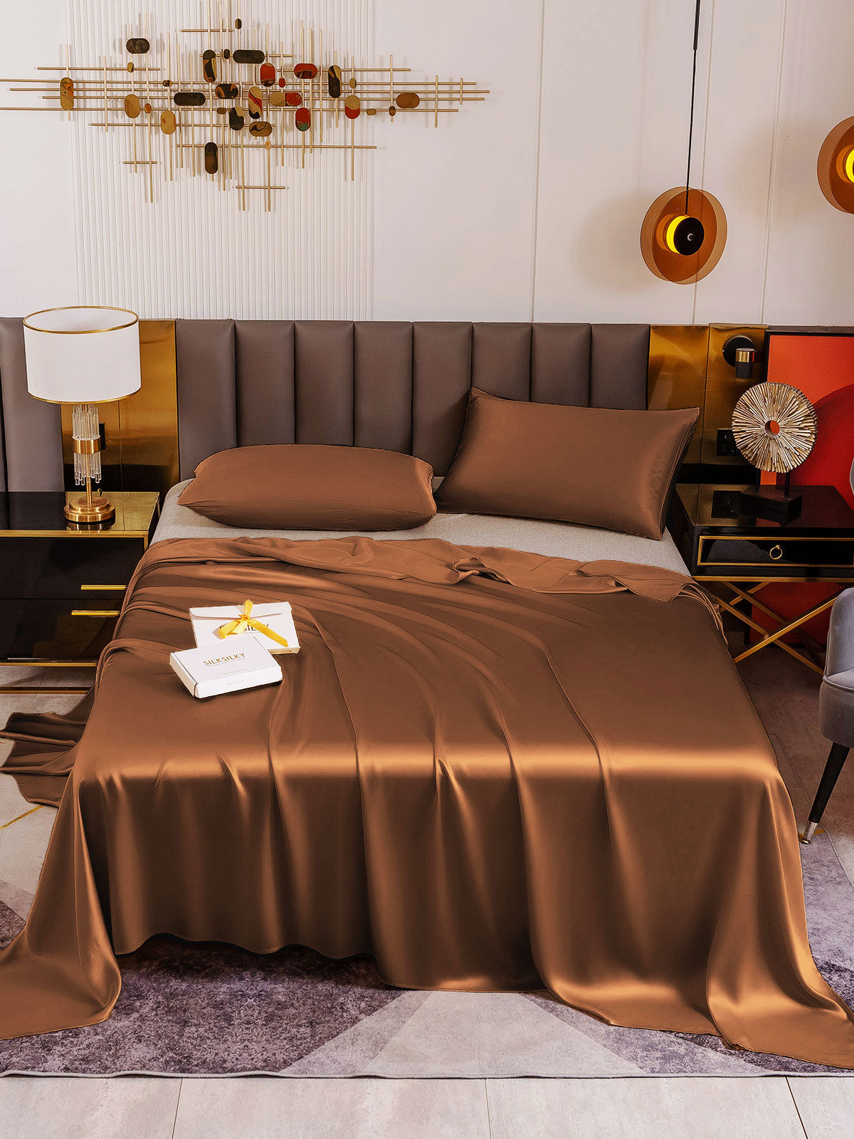 [Koffie] SilkSilky-NL 19Momme Bedding Set 002