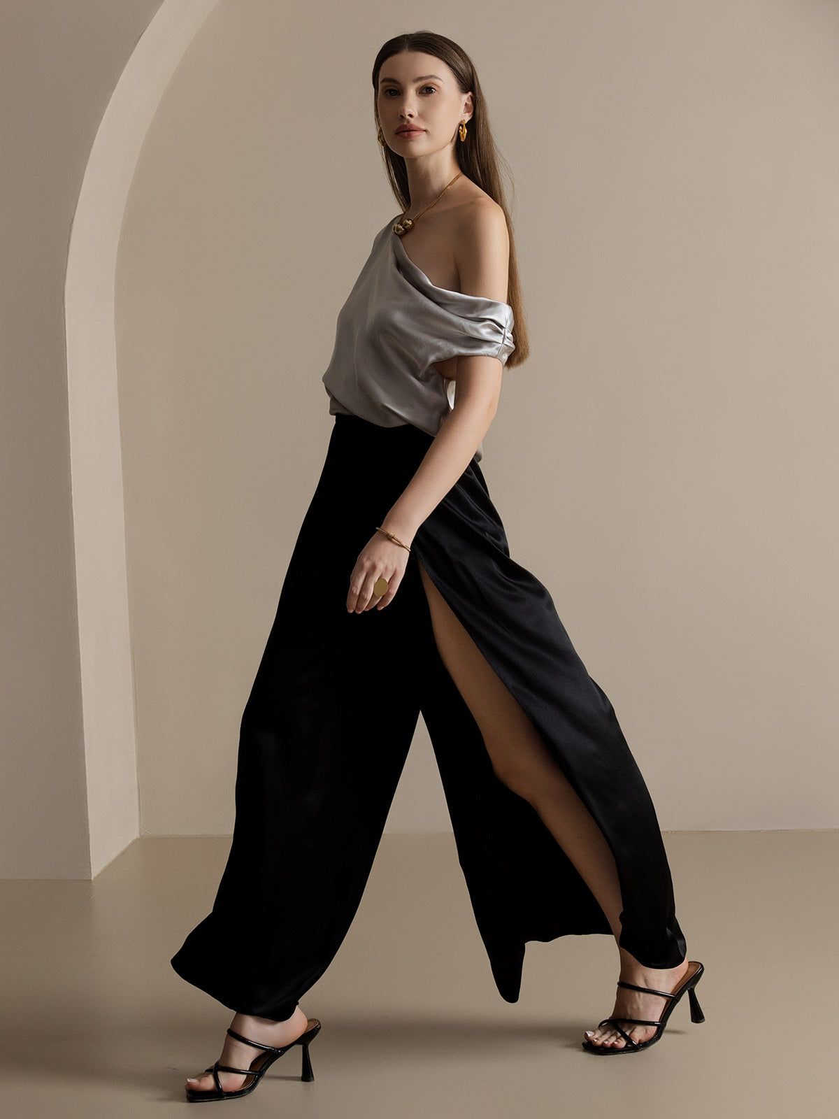 [Zwart] SilkSilky-NL 19Momme Zijde Womens Pants 008