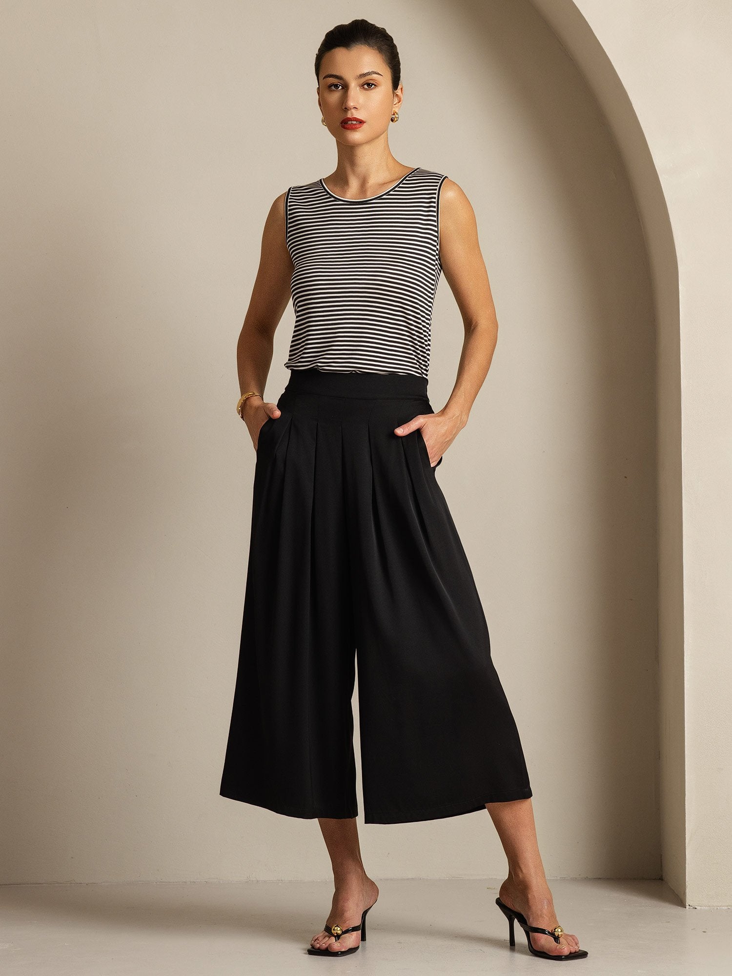 [WitteStreep] SilkSilky-NL Zijde Ronde Hals Cami-Top 008