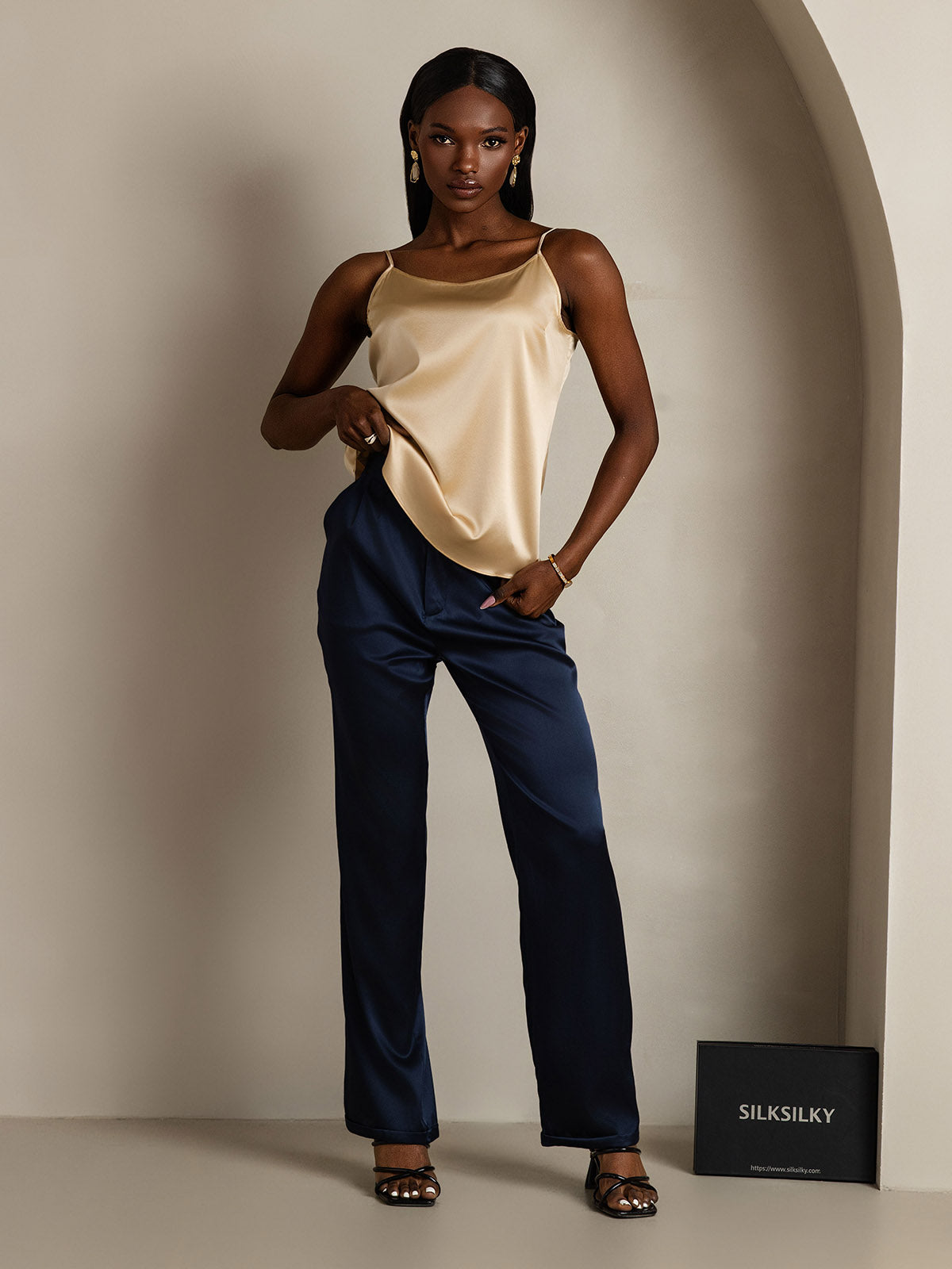 [Champagne] SilkSilky-NL 19Momme Zijde Camisoles 007