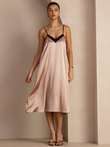 [Toscane] SilkSilky-NL V Neck Jurk 006