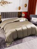 SilkSilky NL 19Momme Pure Silk Duvet Cover Khaki 001