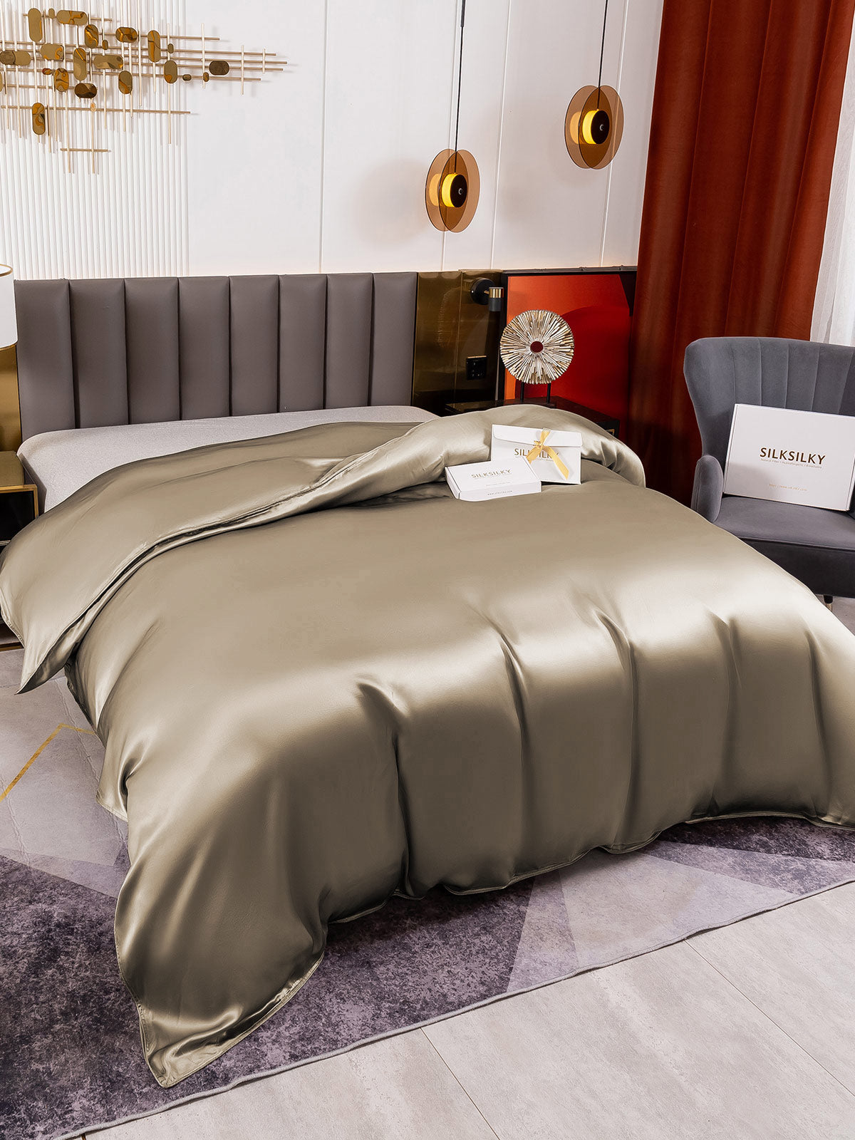 [Khaki] SilkSilky-NL 19Momme Duvet Covers 001