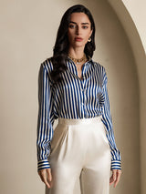 [Marine Streep] SilkSilky-NL Long Sleeve Lapel Collar Dames Blouse 004