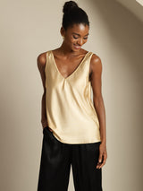 [Champagne] SilkSilky-NL Sleeveless V Neck Cami-Top 006