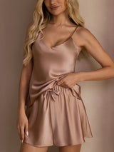 [Toscane] SilkSilky-NL Spaghetti Strap V Neck Cami-Set 004