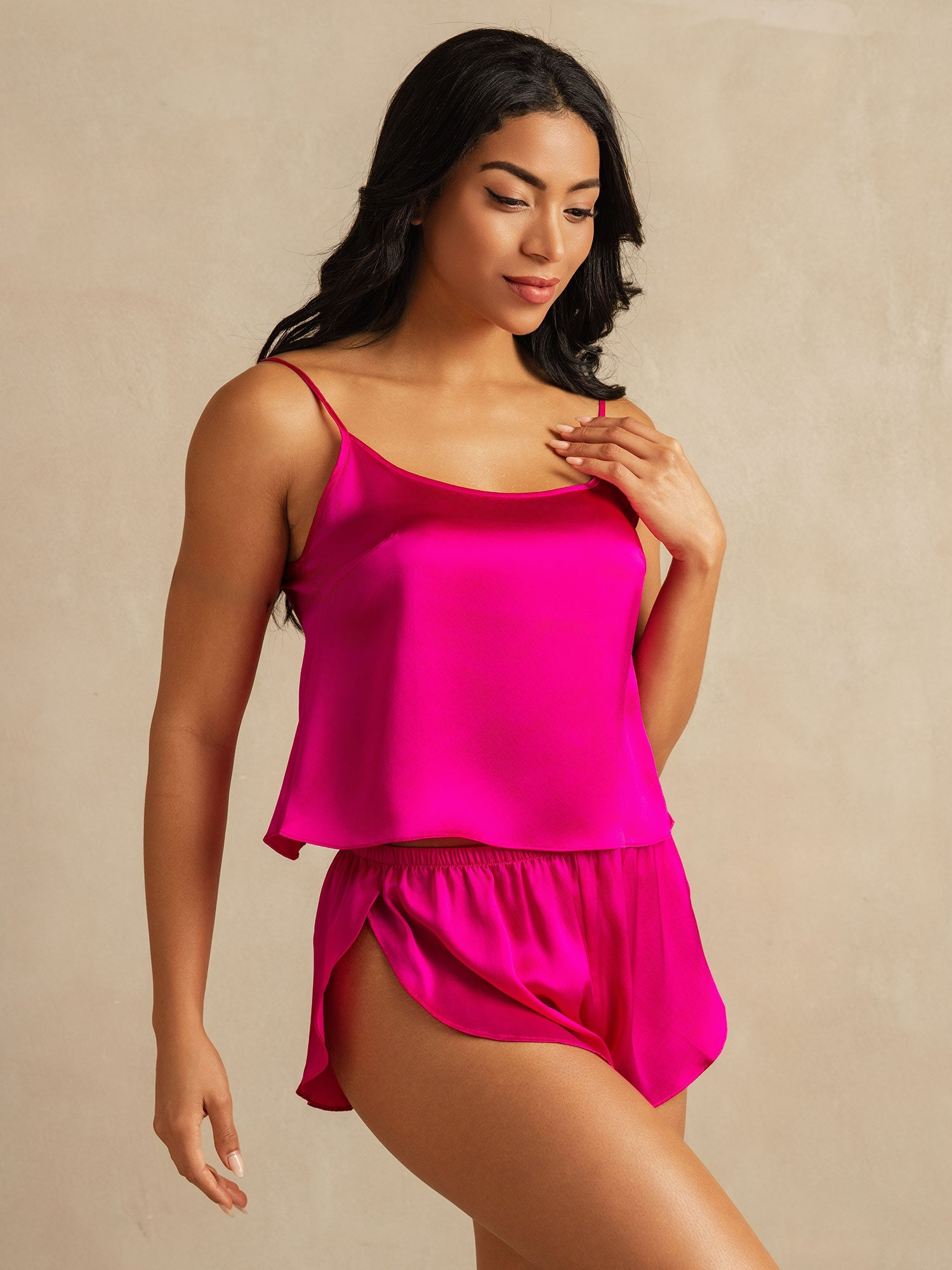 [Rode Roos] SilkSilky-NL Ronde Hals Cami-Set 003