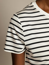 [Witte Streep] SilkSilky-NL Short Sleeve Crew Hals Dames T-Shirt 004