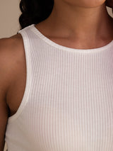 [Wit] SilkSilky-NL Sleeveless Crew Neck Cami-Top 005