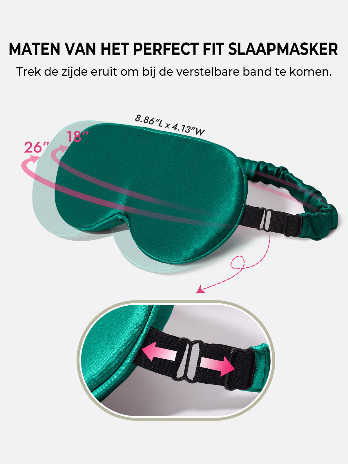 [Donkergroen] SilkSilky-NL Zijde Eye Mask 004